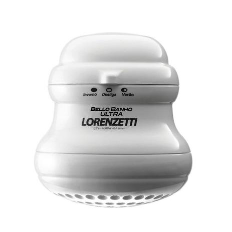 Ducha / Chuveiro Bello Banho Ultra c/ Cano Branco 4600W 110V - Lorenzetti Menor preço em Ducha / Chuveiro Bello Banho Ultra c/ Cano Branco 4600W 110V - Lorenzetti