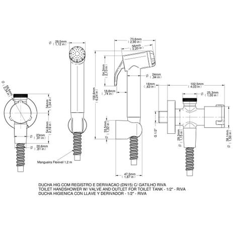 Ducha Higiênica 1/2” Riva Cr C/Reg.Deriv.454606 Docol Menor preço em Ducha Higiênica 1/2” Riva Cr C/Reg.Deriv.454606 Docol