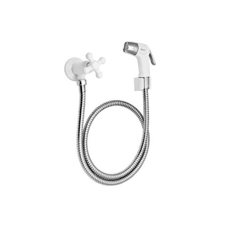 Ducha Higiênica com Conector Marujá Branca E Cromada - Viqua Menor preço em Ducha Higiênica com Conector Marujá Branca E Cromada - Viqua
