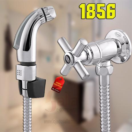 Ducha Higiênica Lavatório Banheiro 1856 Cromada C/Gatilho e Mangueira 1,20m Forusi Menor preço em Ducha Higiênica Lavatório Banheiro 1856 Cromada C/Gatilho e Mangueira 1,20m Forusi