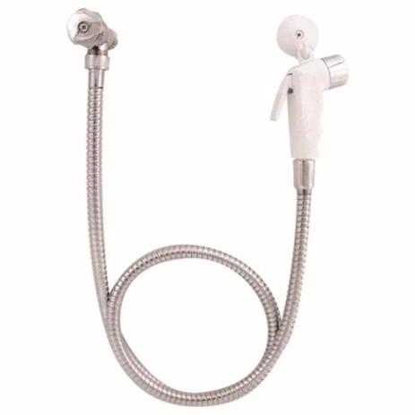 Ducha Higiênica POP c/Registro e Flexível Inox 120cm Gatilho Branco - Higiban Menor preço em Ducha Higiênica POP c/Registro e Flexível Inox 120cm Gatilho Branco - Higiban