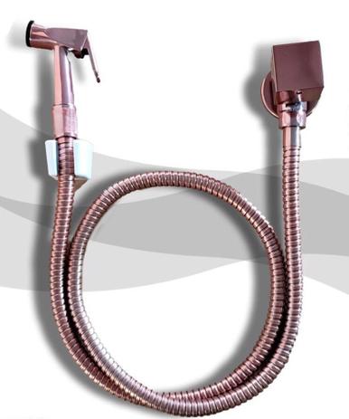 Ducha Higiênica Quadrada Luxo Completa em Metal Rosê Gold - LGM Distribuidora Menor preço em Ducha Higiênica Quadrada Luxo Completa em Metal Rosê Gold - LGM Distribuidora
