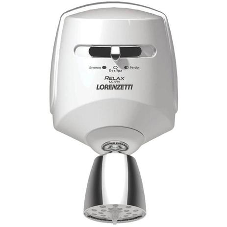 Ducha Lorenzetti Relax 3 Temperaturas 220V/5500W Branco/Cromado - LORENZETTI CHUVEIROS Menor preço em Ducha Lorenzetti Relax 3 Temperaturas 220V/5500W Branco/Cromado - LORENZETTI CHUVEIROS