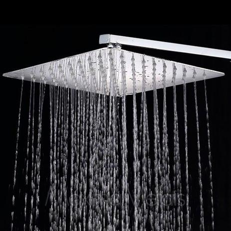Ducha Quadrada 25x25 Inox SUS304 25cm Borda Fina com Braço Quadrado - Máxima Metais Menor preço em Ducha Quadrada 25x25 Inox SUS304 25cm Borda Fina com Braço Quadrado - Máxima Metais