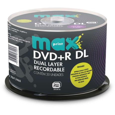 DVD Gravavel Dual Layer DVD+R 8.5GB/240MIN/8X Printabl - Maxprint Menor preço em DVD Gravavel Dual Layer DVD+R 8.5GB/240MIN/8X Printabl - Maxprint