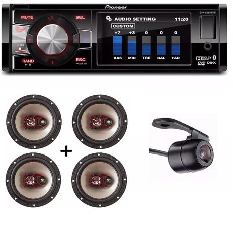 Dvd Pioneer Dvh-8880avbt 3.5 Pol Bluetooth Usb + Câmera Ré E Kit 4 Auto Falante Bravox 6 50w - Pioneer / bravox Menor preço em Dvd Pioneer Dvh-8880avbt 3.5 Pol Bluetooth Usb + Câmera Ré E Kit 4 Auto Falante Bravox 6 50w - Pioneer / bravox