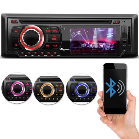 DVD Player Automotivo Quatro Rodas MTC6616 1 Din Tela LED 3” Bluetooth USB SD AUX MP3 FM Controle Menor preço em DVD Player Automotivo Quatro Rodas MTC6616 1 Din Tela LED 3” Bluetooth USB SD AUX MP3 FM Controle