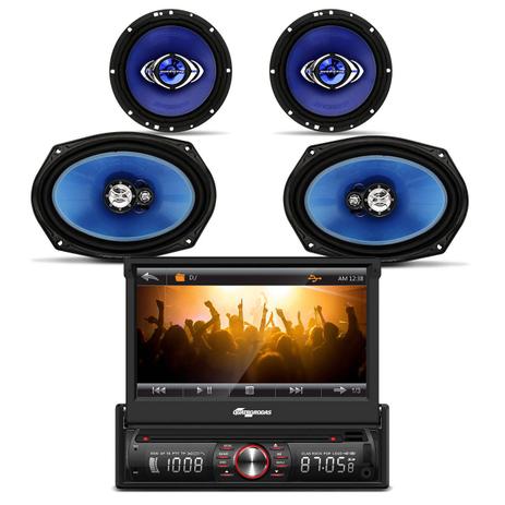 DVD Player Quatro Rodas MTC6617 Bluetooth USB SD + 2 Pares Alto Falantes 6 e 6x9 Polegadas 250 RMS - Prime é boa?