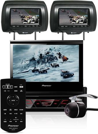 DVD Player Retrátil Pioneer AVH-3180BT Com 2 Encosto de Cabeça Câmera Ré Menor preço em DVD Player Retrátil Pioneer AVH-3180BT Com 2 Encosto de Cabeça Câmera Ré