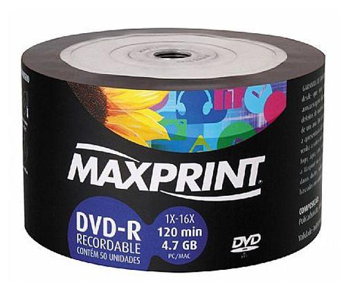 DVD-R 4.7GB 1x-16x - Tubo com 50 unidades - Maxprint 506066 Menor preço em DVD-R 4.7GB 1x-16x - Tubo com 50 unidades - Maxprint 506066