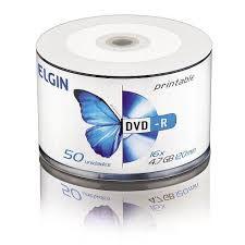 DVD-R 50 Mídias Printable Elgin 4.7Gb 16X Menor preço em DVD-R 50 Mídias Printable Elgin 4.7Gb 16X