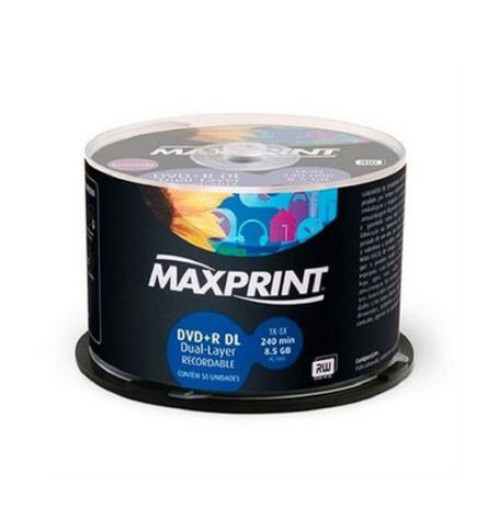 DVD+R DL Recordable Dual Layer Imprimível 50 uni - Maxprint Menor preço em DVD+R DL Recordable Dual Layer Imprimível 50 uni - Maxprint