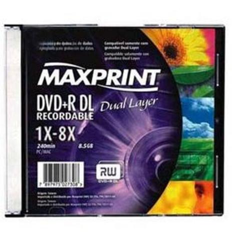 DVD+R DL Recordable Dual Layer -MP-1x-8x - 240 min - 8.5 GB - Maxprint Menor preço em DVD+R DL Recordable Dual Layer -MP-1x-8x - 240 min - 8.5 GB - Maxprint