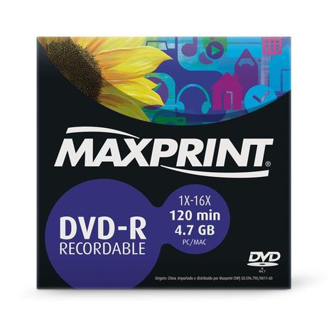DVD-R Gravável 4.7GB Slim Maxprint Menor preço em DVD-R Gravável 4.7GB Slim Maxprint