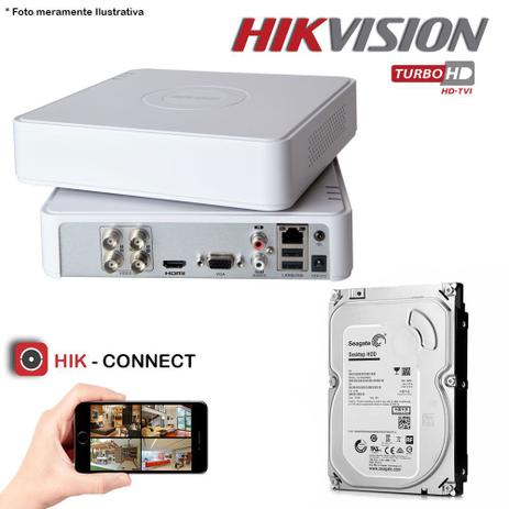 DVR Stand Alone Hikvision 04 Canais 720p Turbo HD + HD 500GB Pipeline de CFTV - Hikvision e seagate Menor preço em DVR Stand Alone Hikvision 04 Canais 720p Turbo HD + HD 500GB Pipeline de CFTV - Hikvision e seagate