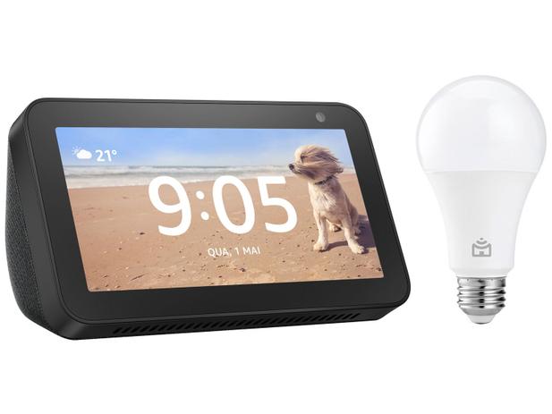 Echo Show 5 3ª Geração Smart Speaker com Alexa - Amazon + Lâmpada Inteligente Positivo Home Smart Menor preço em Echo Show 5 3ª Geração Smart Speaker com Alexa - Amazon + Lâmpada Inteligente Positivo Home Smart