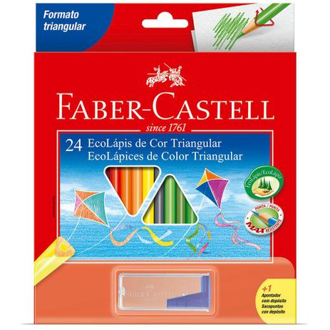 Eco Lapis de Cor Triangular Faber Castell 24 cores - Faber-castell Menor preço em Eco Lapis de Cor Triangular Faber Castell 24 cores - Faber-castell