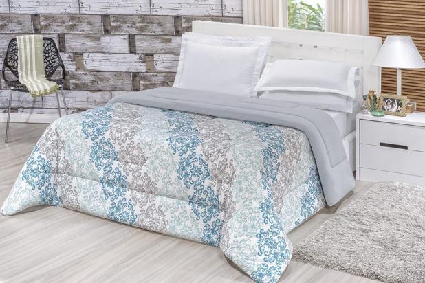 Edredom Casal Queen Quality Malha 100 Algodão CINZA - Colleone enxovais Menor preço em Edredom Casal Queen Quality Malha 100 Algodão CINZA - Colleone enxovais