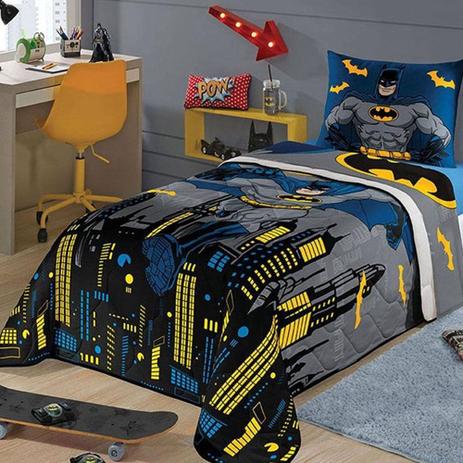 Edredom e Jogo de Cama Solteiro 3 Pçs Batman Super Herói - Lepper Menor preço em Edredom e Jogo de Cama Solteiro 3 Pçs Batman Super Herói - Lepper