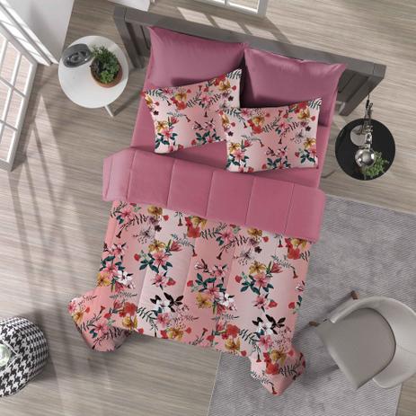 Edredom Flanela Touch Solteiro 1,50 x 2,20 - Lirio Rose - Portallar Menor preço em Edredom Flanela Touch Solteiro 1,50 x 2,20 - Lirio Rose - Portallar