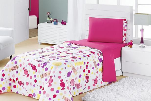 Edredom Infantil Kids Solteiro - Estampa Pirulitos - Decoramando é boa?