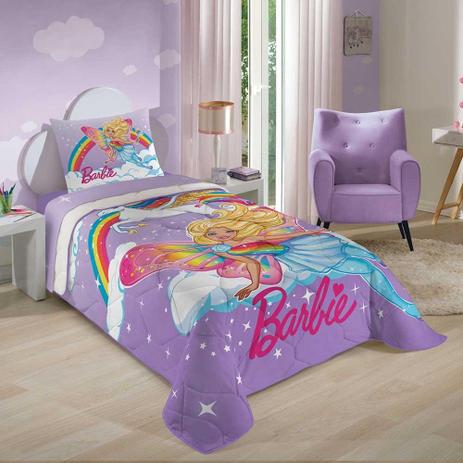 Edredom Infantil Menina Lepper Barbie Reinos Mágicos Lilás Menor preço em Edredom Infantil Menina Lepper Barbie Reinos Mágicos Lilás