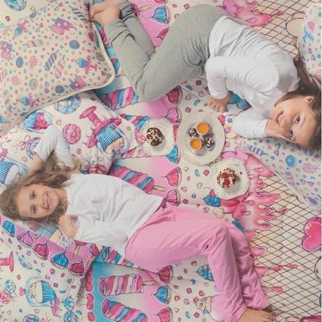 Edredom Kids Solteiro Sweets Docinhos Sul Brasil Menor preço em Edredom Kids Solteiro Sweets Docinhos Sul Brasil