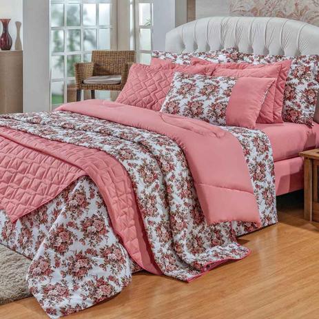Edredom Premium Floral Dupla Face Estampado/Rosê para Casal Queen 01 Peça - Bordados Ricardo Menor preço em Edredom Premium Floral Dupla Face Estampado/Rosê para Casal Queen 01 Peça - Bordados Ricardo