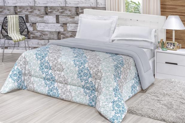 Edredom Quality Casal King Malha 100 Algodão Cinza - Home fernandes Menor preço em Edredom Quality Casal King Malha 100 Algodão Cinza - Home fernandes