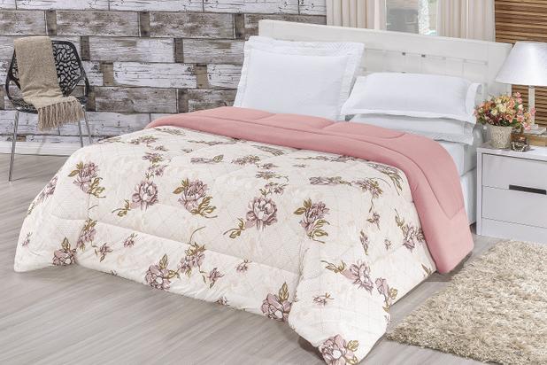 Edredom Quality Casal King Malha 100 Algodão Rosê - Home fernandes Menor preço em Edredom Quality Casal King Malha 100 Algodão Rosê - Home fernandes