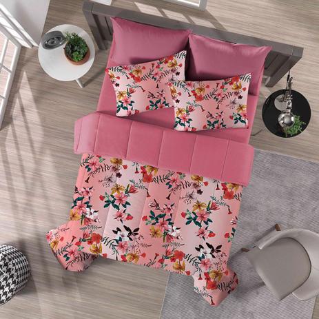 Edredom Queen Flanela Touch 1 Peça Lirio Rose - Portallar Menor preço em Edredom Queen Flanela Touch 1 Peça Lirio Rose - Portallar