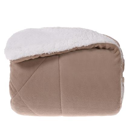 Edredom Queen Sherpa Pele de Carneiro e Plush - Palha - Bene casa Menor preço em Edredom Queen Sherpa Pele de Carneiro e Plush - Palha - Bene casa