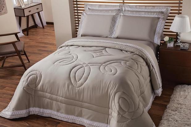 Edredom Solteiro Luxury Caqui - Plumasul Menor preço em Edredom Solteiro Luxury Caqui - Plumasul