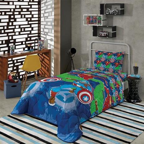 Edredom Solteiro Personagens Infantil Menino Herois Avengers
