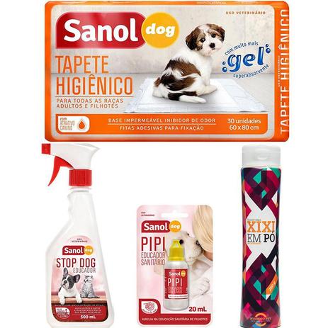 Educador Sanitário para Cães Stop Dog + Tapete Higiênico para cães 30 Unidades + Xixi Sim + Limpa Xixi Sanol Menor preço em Educador Sanitário para Cães Stop Dog + Tapete Higiênico para cães 30 Unidades + Xixi Sim + Limpa Xixi Sanol