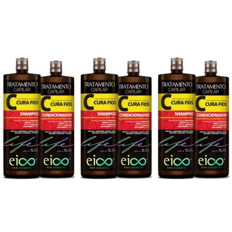 Eico Life Cura Fios Shampoo + Condicionador 1 L (Kit C/03) Menor preço em Eico Life Cura Fios Shampoo + Condicionador 1 L (Kit C/03)