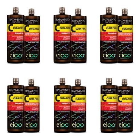 Eico Life Cura Fios Shampoo + Condicionador 1 L (Kit C/06) Menor preço em Eico Life Cura Fios Shampoo + Condicionador 1 L (Kit C/06)