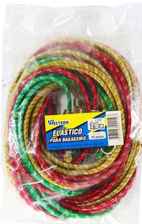 Elástico Extensor 2,0 m para Bagageiro 10 peças Western - Produto nacional Menor preço em Elástico Extensor 2,0 m para Bagageiro 10 peças Western - Produto nacional
