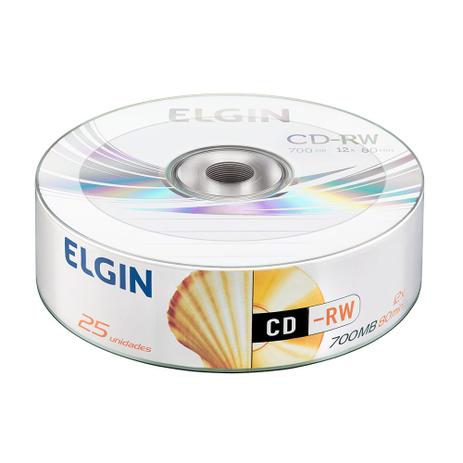 Elgin Midia CD-RW 700MB / 80 MIN / 12X BULK 25 Menor preço em Elgin Midia CD-RW 700MB / 80 MIN / 12X BULK 25