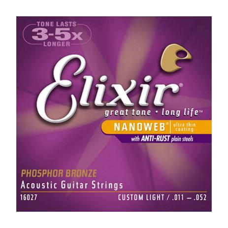 Elixir - Encordoamento Fosforo Bronze Custom 16027 Extra Light Menor preço em Elixir - Encordoamento Fosforo Bronze Custom 16027 Extra Light
