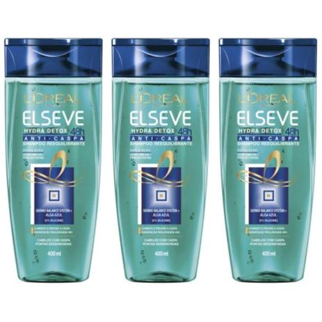 Elseve Hydra Detox Shampoo Anticaspa 400ml (Kit C/03) Menor preço em Elseve Hydra Detox Shampoo Anticaspa 400ml (Kit C/03)