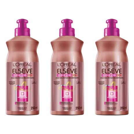 Elseve Quera Liso Reconstituinte Creme P/ Pentear 250ml (Kit C/03) é boa?