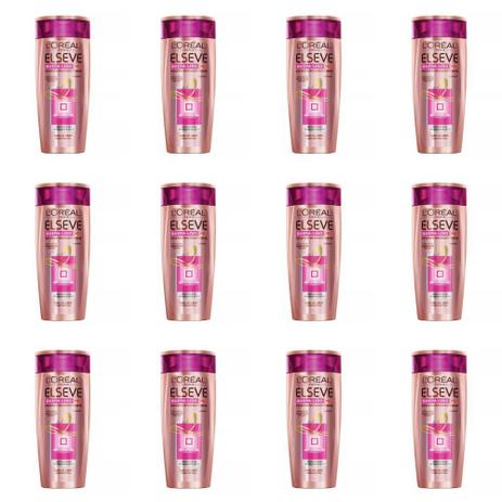 Elseve Quera Liso Reconstrução Shampoo 200ml (Kit C/12) Menor preço em Elseve Quera Liso Reconstrução Shampoo 200ml (Kit C/12)