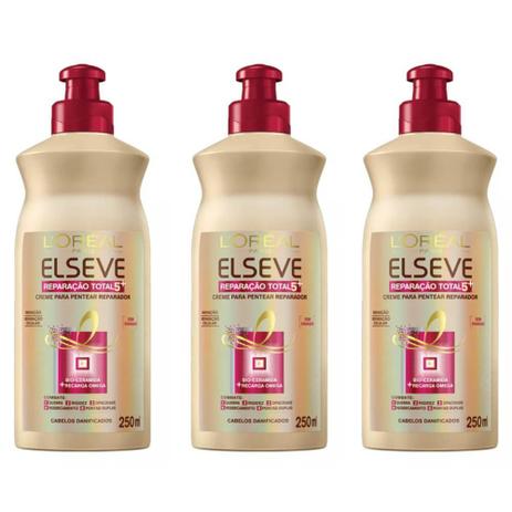 Elseve Reparador Total 5 + Reparador Creme P/ Pentear 250ml (Kit C/03) Menor preço em Elseve Reparador Total 5 + Reparador Creme P/ Pentear 250ml (Kit C/03)
