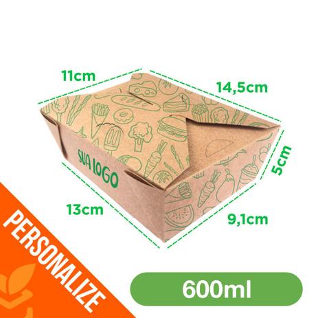 Embalagem PERSONALIZADA Kraft Delivery 600ml + respiro 2.000 unidades - Ecofoodpack
