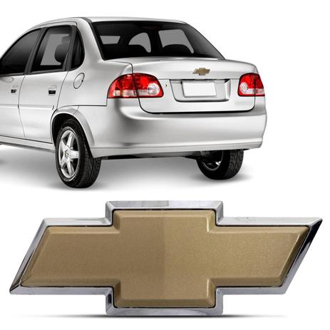 Emblema Tampa Traseira Chevrolet Meriva Corsa Classic 09 a 16 Dourado Fixação Fita Dupla Face - Prime Menor preço em Emblema Tampa Traseira Chevrolet Meriva Corsa Classic 09 a 16 Dourado Fixação Fita Dupla Face - Prime