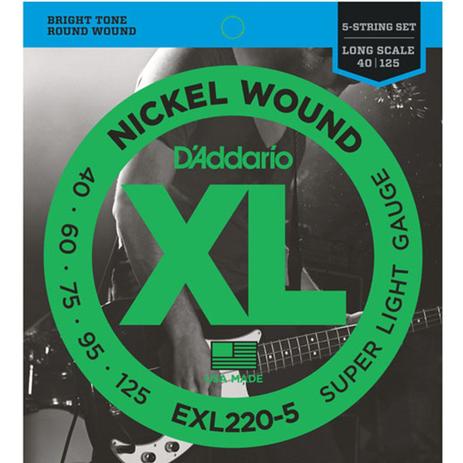 Encordoamento 040 Para Baixo 5 Cordas EXL-220 - DAddario - D addario Menor preço em Encordoamento 040 Para Baixo 5 Cordas EXL-220 - DAddario - D addario