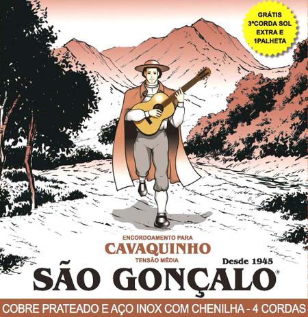 Encordoamento Cavaco Cavaquinho c/ Chenilha São Gonçalo 6740 Tensão Média Menor preço em Encordoamento Cavaco Cavaquinho c/ Chenilha São Gonçalo 6740 Tensão Média