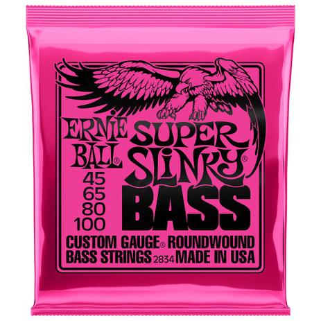 Encordoamento Contra Baixo Ernie Ball 4 Cordas .45 - 100 2834 Menor preço em Encordoamento Contra Baixo Ernie Ball 4 Cordas .45 - 100 2834