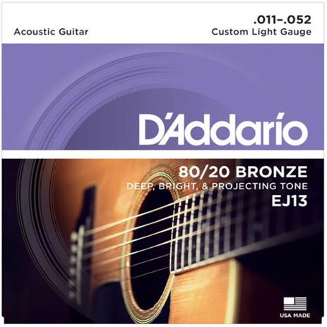 Encordoamento D'Addario P/ Violão Aço Bronze 80/20 EJ13-B 0.011 - EC0066 Menor preço em Encordoamento D'Addario P/ Violão Aço Bronze 80/20 EJ13-B 0.011 - EC0066